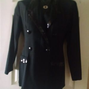 Black sequin suit, skirt, jacket
